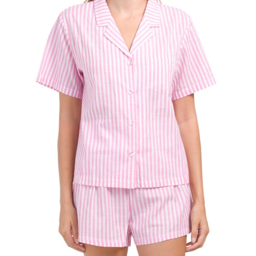 MAREE MAREE Notch Neck Shortie Pajama Set